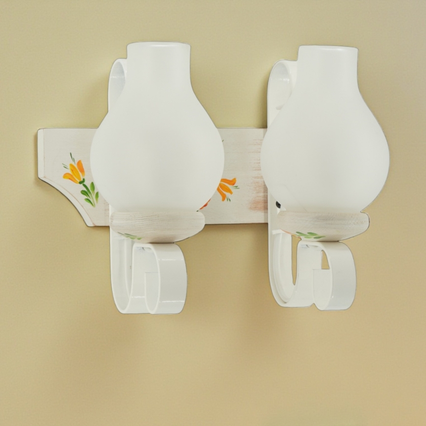 Brilagi - Настенный светильник QUEEN 2xE14/40W/230V бук/кремовый