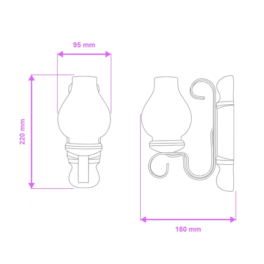 Brilagi - Настенный светильник RUSTIC 1xE14/40W/230V бук