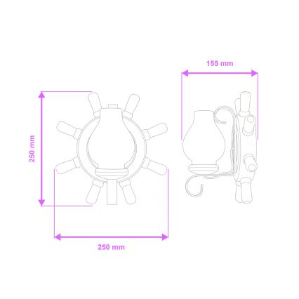 Brilagi - Настенный светильник TIMONA 1xE14/40W/230V бук