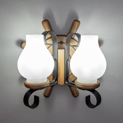 Brilagi - Настенный светильник TIMONA 2xE14/40W/230V бук