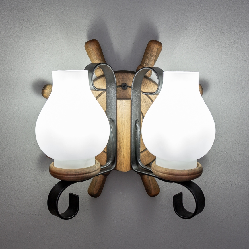 Brilagi - Настенный светильник TIMONA 2xE14/40W/230V бук