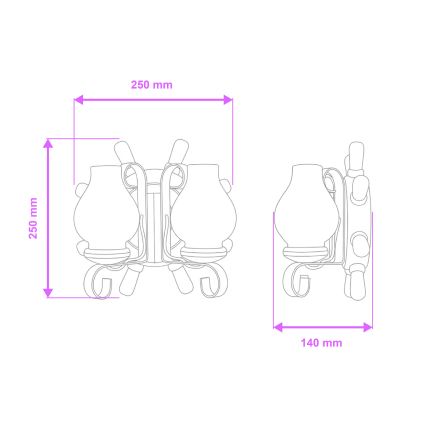 Brilagi - Настенный светильник TIMONA 2xE14/40W/230V бук