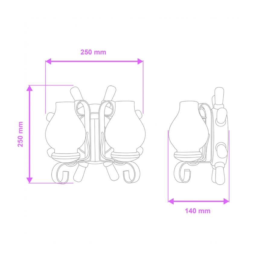 Brilagi - Настенный светильник TIMONA 2xE14/40W/230V бук/орех