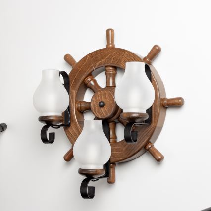 Brilagi - Настенный светильник TIMONA 3xE14/40W/230V бук/орех