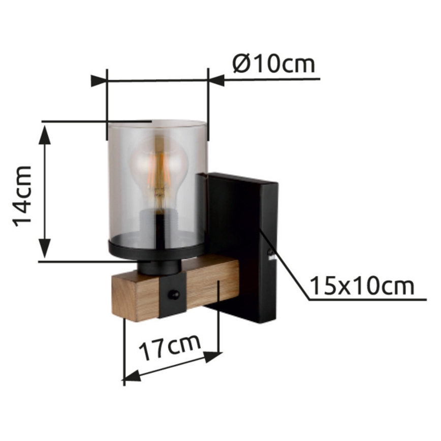 Brilagi - настенный светильник VISTA 1xE27/60Вт/230В дуб
