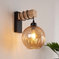 BRILAGI - Настенный светильник WOOD GLASS 1xE27/60W/230V сосна/черный/дымчато-коричневый