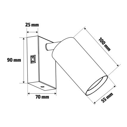 Brilagi - Настенный точечный светильник SELE 1xGU10/30W/230V черный/золотистый