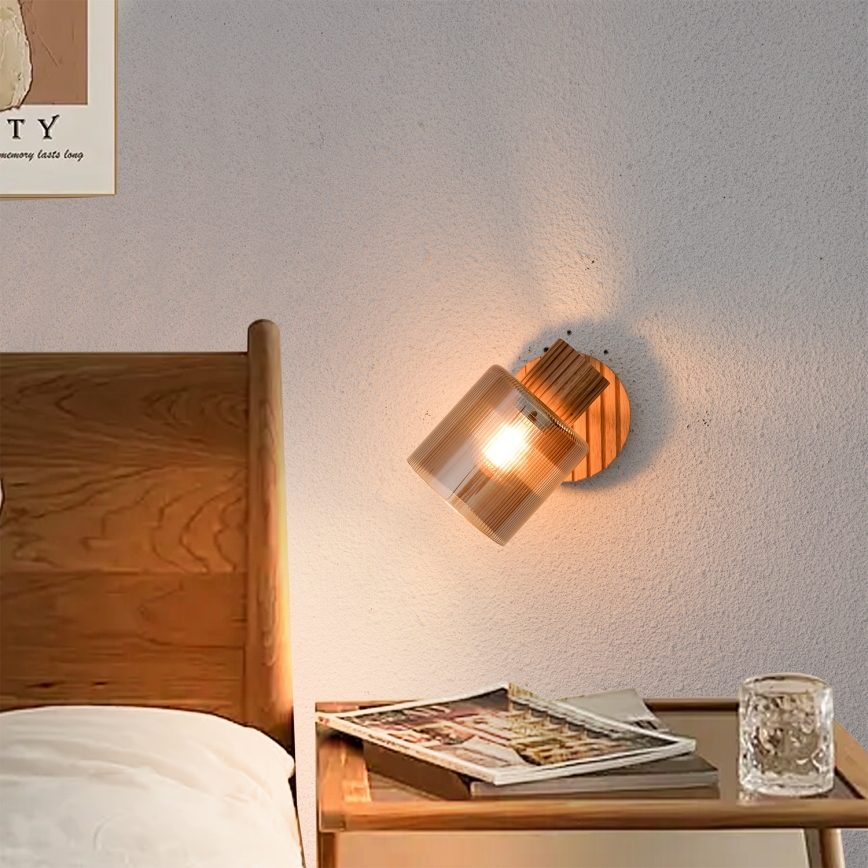 Brilagi - Настенный точечный светильник HYGGE 1xE14/15W/230V дерево/дымчатый