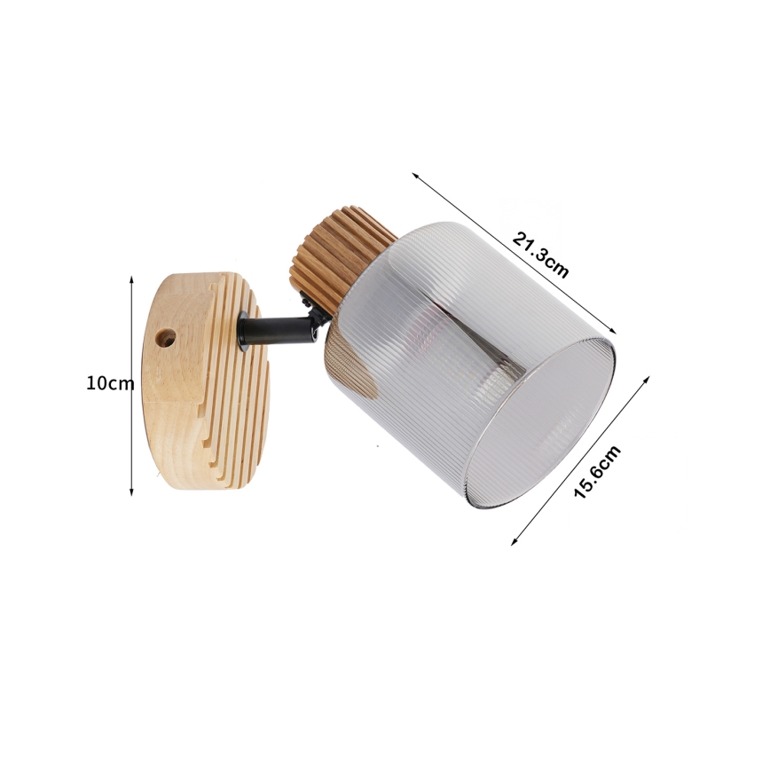 Brilagi - Настенный точечный светильник HYGGE 1xE14/15W/230V дерево/дымчатый