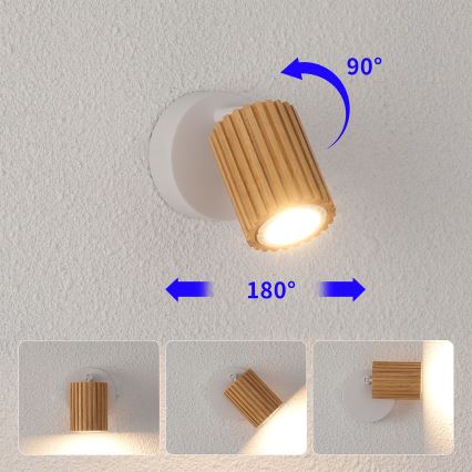 Brilagi - Настенный точечный светильник MODERN WOOD 1xGU10/8W/230V дерево/белый