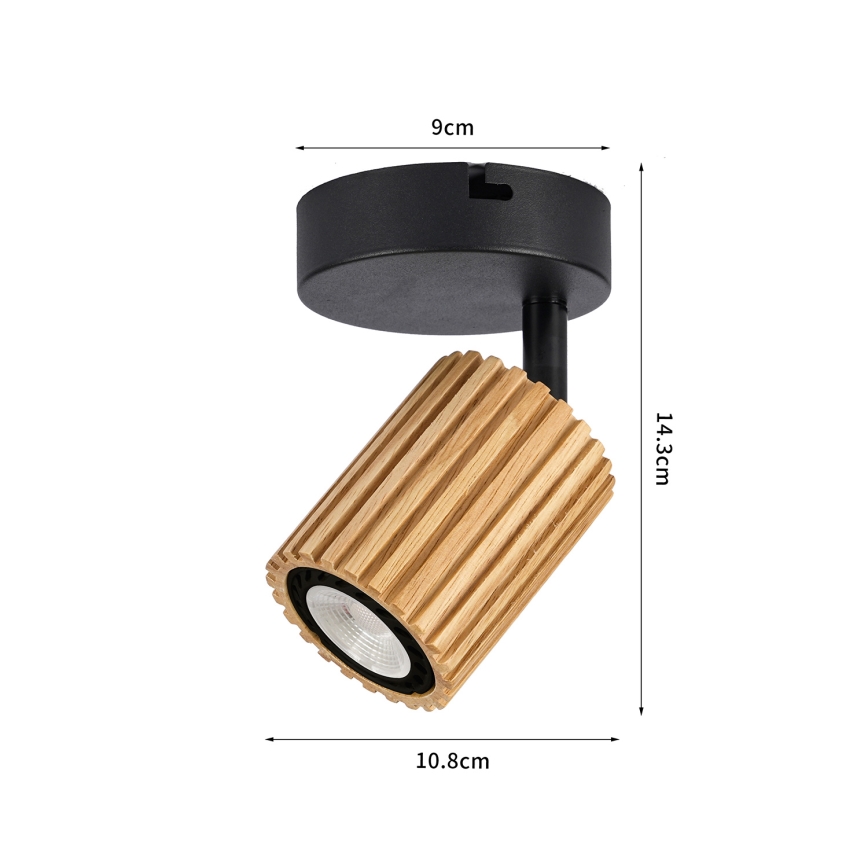 Brilagi - Настенный точечный светильник MODERN WOOD 1xGU10/8W/230V дерево/чёрный