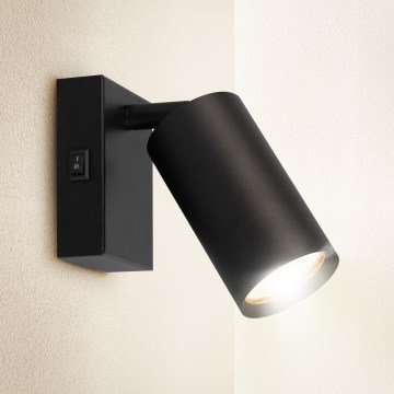 Brilagi - Настенный точечный светильник с выключателем SELE 1xGU10/30W/230V черный