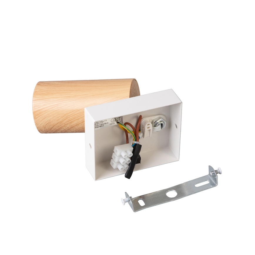 BRILAGI - Настенный точечный светильник с выключателем SELE 1xGU10/30W/230V белый/декор дуба
