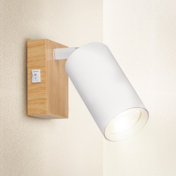 Brilagi - Настенный точечный светильник SELE 1xGU10/30W/230V белый/дубовый декор