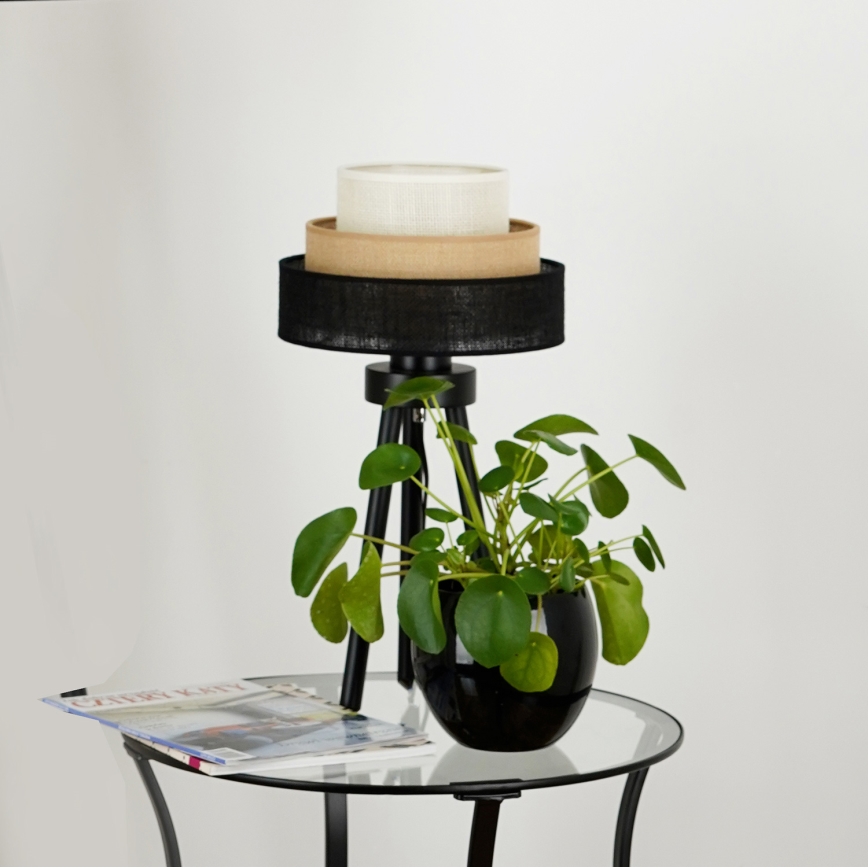 Brilagi - Настільна лампа ASPEN LUNETA 1xE27/15W/230V чорна/бежева/кремова