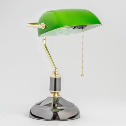 Brilagi - Настільна лампа BANK OFFICE 1xE27/60W/230V чорна/золота/зелена