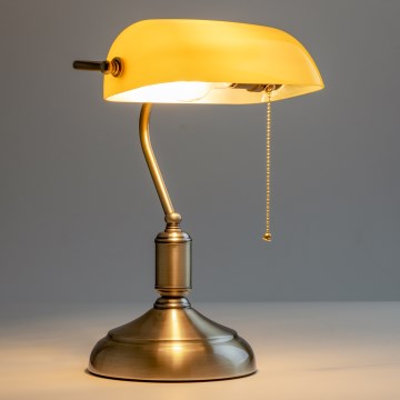 Brilagi - Настільна лампа BANK OFFICE 1xE27/60W/230V латунь/помаранчева