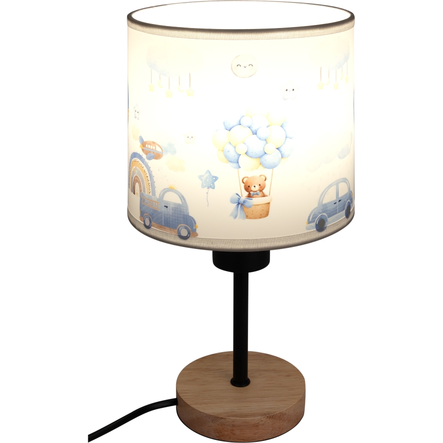 BRILAGI - Дитяча настільна лампа BOBO WOOD 1xE27/25W/230V дуб/чорна/біла/синя/ведмежата