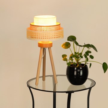 Brilagi - Настільна лампа CEDAR LUNETA 1xE27/15W/230V бежевий/коричневий/кремовий