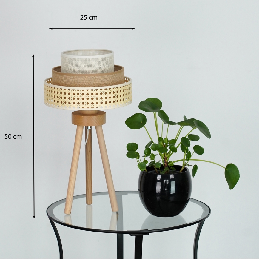 Brilagi - Настільна лампа CEDAR LUNETA 1xE27/15W/230V бежевий/коричневий/кремовий