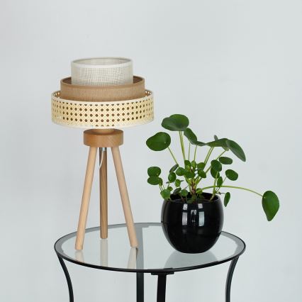Brilagi - Настільна лампа CEDAR LUNETA 1xE27/15W/230V ротанг/коричневий/кремовий