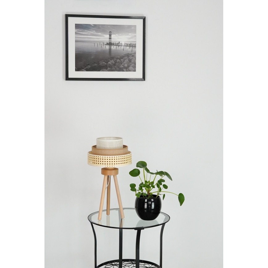 Brilagi - Настільна лампа CEDAR LUNETA 1xE27/15W/230V ротанг/коричневий/кремовий