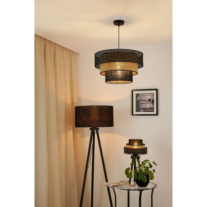 Brilagi - Настільна лампа DAKOTA LUNETA 1xE27/15W/230V чорний/бежевий
