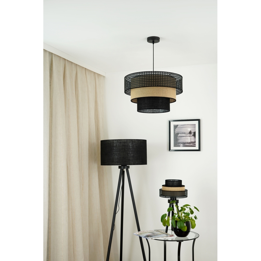 Brilagi - Настільна лампа DAKOTA LUNETA 1xE27/15W/230V чорний/бежевий