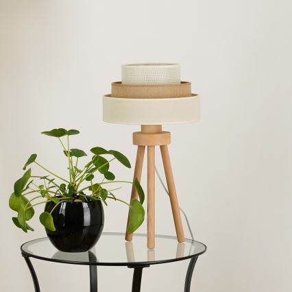 Brilagi - Настільна лампа DENVER LUNETA 1xE27/15W/230V бежево-коричнево-кремова