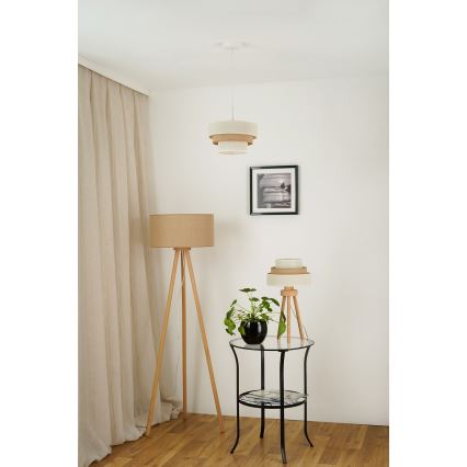 Brilagi - Настільна лампа DENVER LUNETA 1xE27/15W/230V бежево-коричнево-кремова