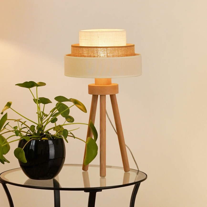 Brilagi - Настільна лампа DENVER LUNETA 1xE27/15W/230V бежевий/коричневий/кремовий