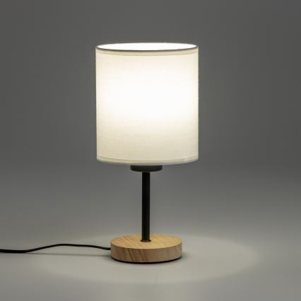 Brilagi - Настільна лампа NUBILA WOOD 1xE27/25W/230V дуб/білий