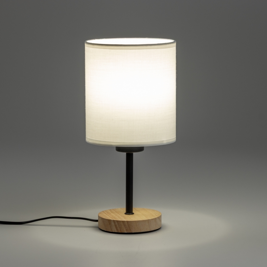 Brilagi - Настільна лампа NUBILA WOOD 1xE27/25W/230V дуб/білий