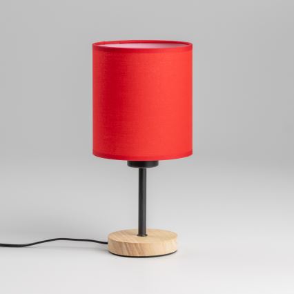 Brilagi - Настільна лампа NUBILA WOOD 1xE27/25W/230V дуб/червоний