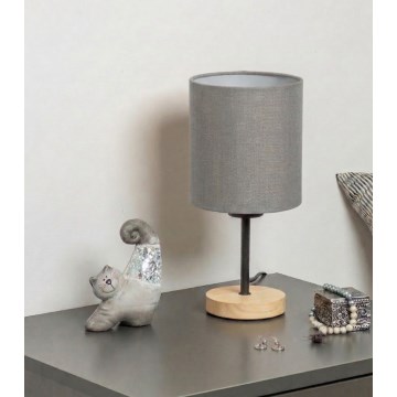 Brilagi - Настільна лампа NUBILA WOOD 1xE27/25W/230V дуб/чорний/світло-сірий
