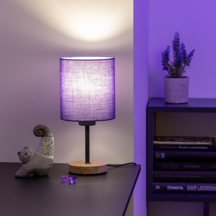 Brilagi - Настільна лампа NUBILA WOOD 1xE27/25W/230V дуб/чорний