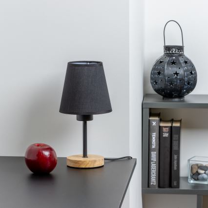 Brilagi - Настільна лампа NUBILA WOOD 1xE27/25W/230V дуб/чорний
