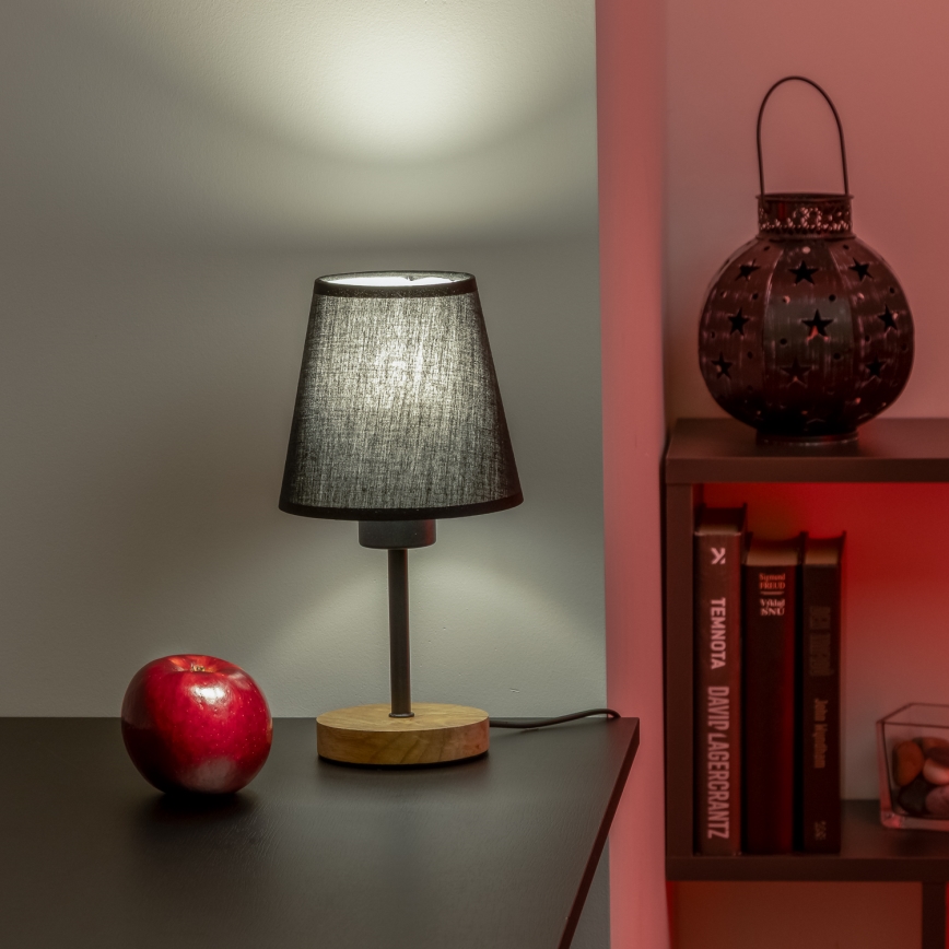 Brilagi - Настільна лампа NUBILA WOOD 1xE27/25W/230V дуб/чорний