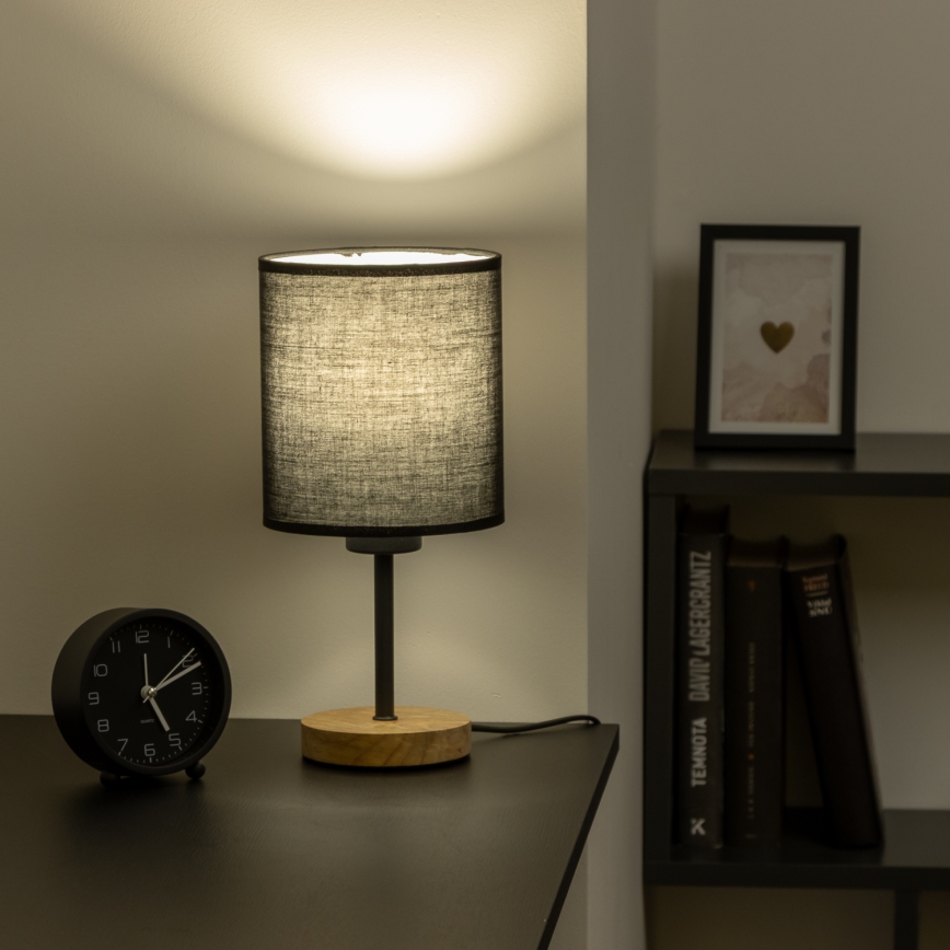Brilagi - Настільна лампа NUBILA WOOD 1xE27/25W/230V дуб/чорний