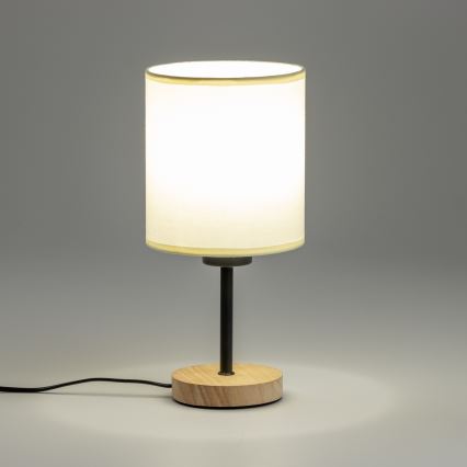 Brilagi - Настільна лампа NUBILA WOOD 1xE27/25W/230V дуб/чорний/кремовий