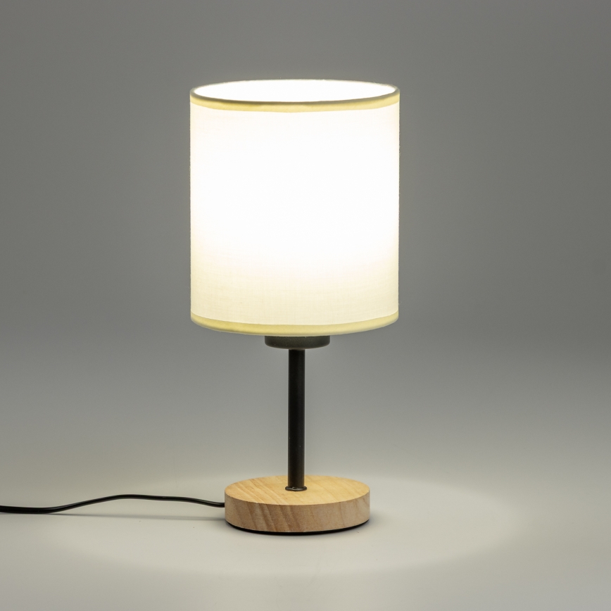 Brilagi - Настільна лампа NUBILA WOOD 1xE27/25W/230V дуб/чорний/кремовий