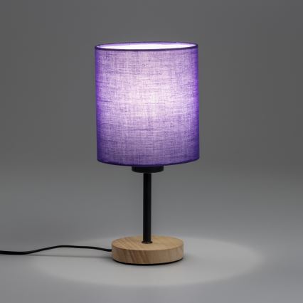 Brilagi - Настільна лампа NUBILA WOOD 1xE27/25W/230V дуб/фіолетовий
