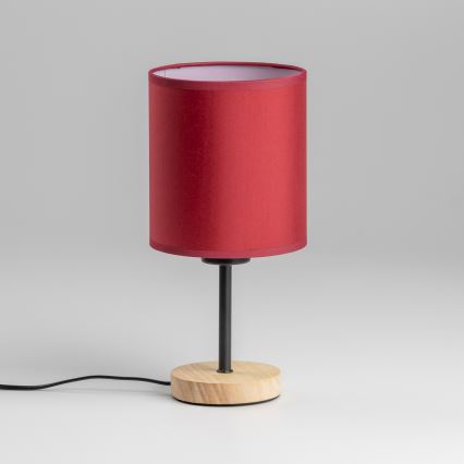 Brilagi - Настільна лампа NUBILA WOOD 1xE27/25W/230V дуб/помпейський червоний