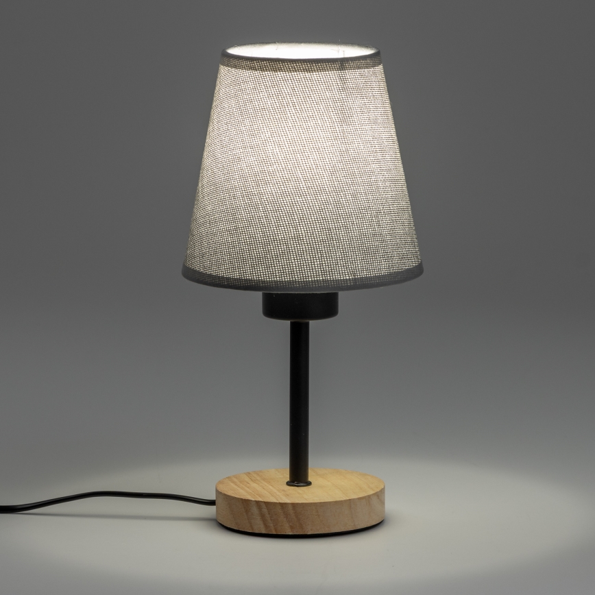 Brilagi - Настільна лампа NUBILA WOOD 1xE27/25W/230V дуб/сірий