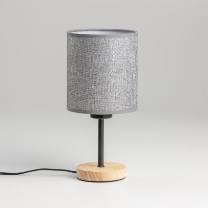 Brilagi - Настільна лампа NUBILA WOOD 1xE27/25W/230V дуб/сірий