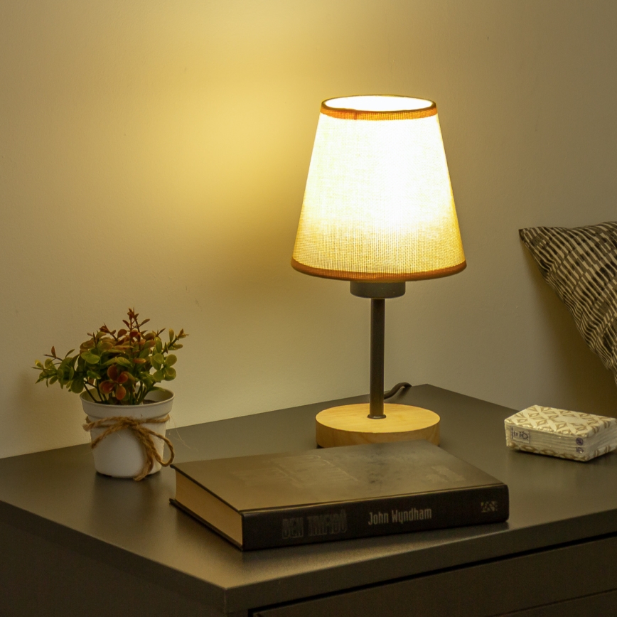 Brilagi - Настільна лампа NUBILA WOOD 1xE27/25W/230V дуб/світло-коричневий