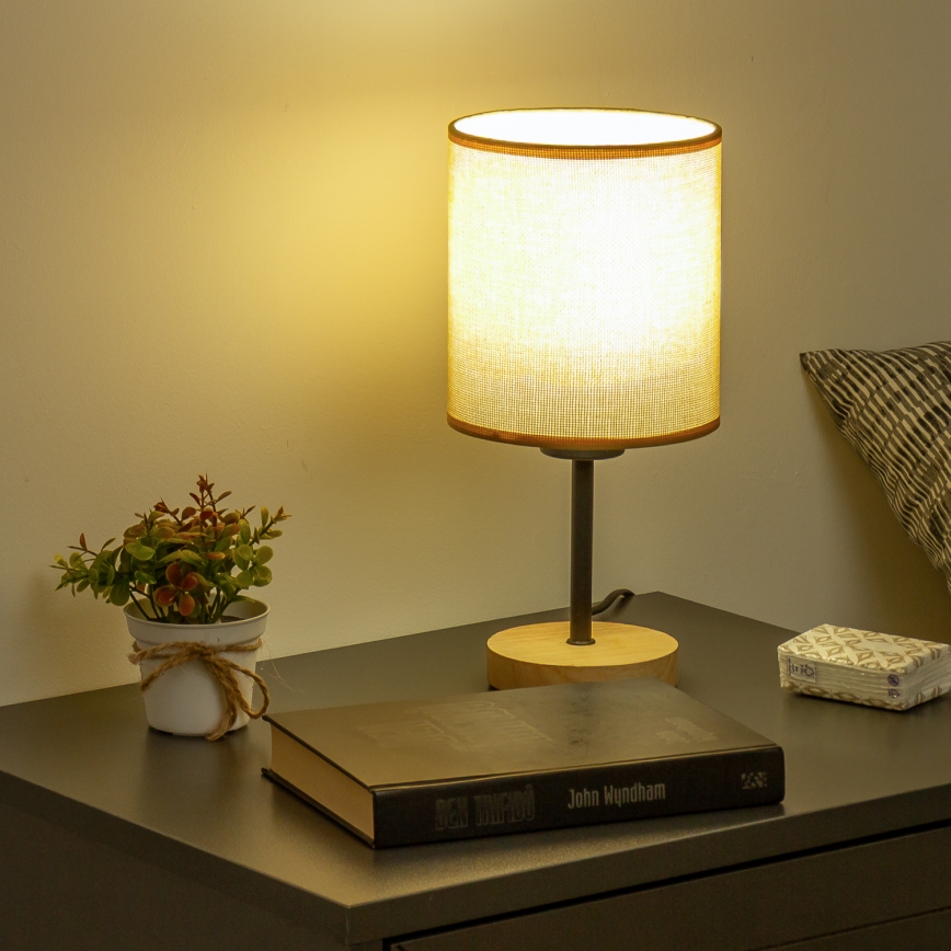 Brilagi - Настільна лампа NUBILA WOOD 1xE27/25W/230V дуб/світло-коричневий