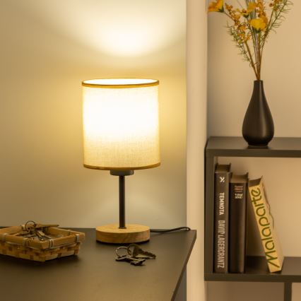 Brilagi - Настільна лампа NUBILA WOOD 1xE27/25W/230V дуб/світло-коричневий