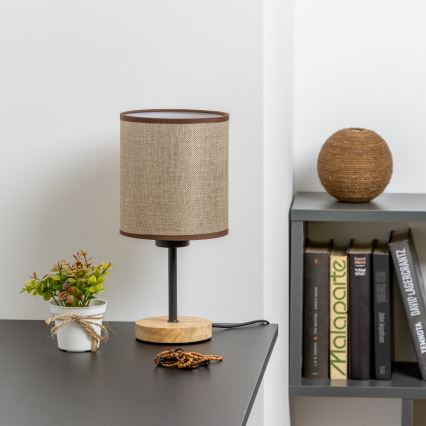 Brilagi - Настільна лампа NUBILA WOOD 1xE27/25W/230V дуб/коричневий