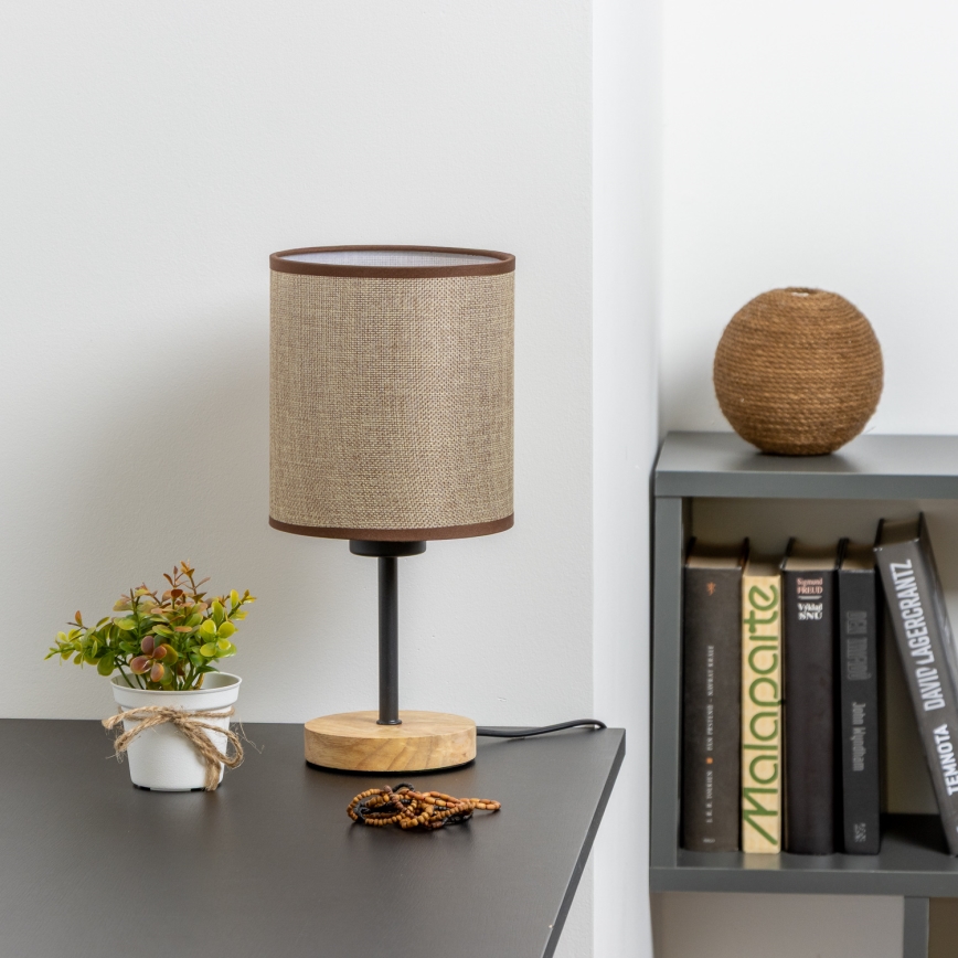 Brilagi - Настільна лампа NUBILA WOOD 1xE27/25W/230V дуб/коричневий